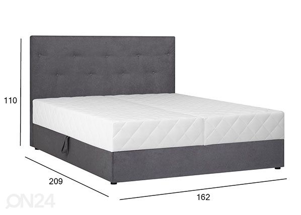 Sänky vuodevaatelaatikoll Lene 160x200 cm mitat