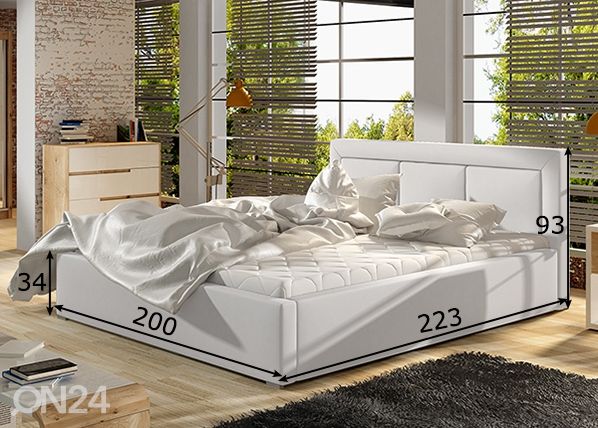 Sänky vuodevaatelaatikolla 180x200 cm mitat