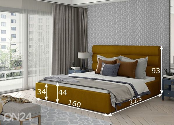 Sänky vuodevaatelaatikolla Caramel 140x200 cm mitat