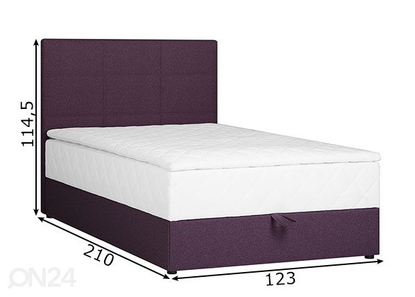 Sänky vuodevaatelaatikolla Levi 120x200 cm mitat