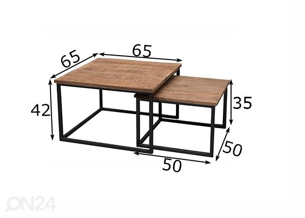 Sarjapöytä Chess, 2 kpl mitat