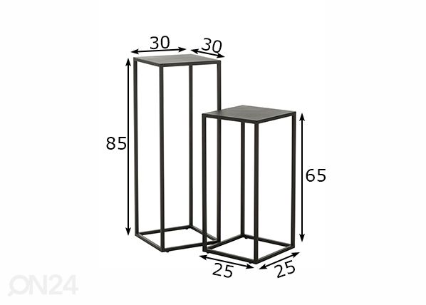 Sarjapöytä Claro, 2 kpl mitat