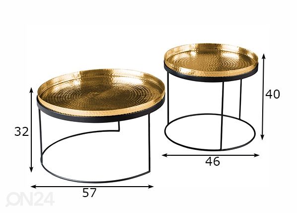 Sarjapöytä Elements, 2 kpl mitat