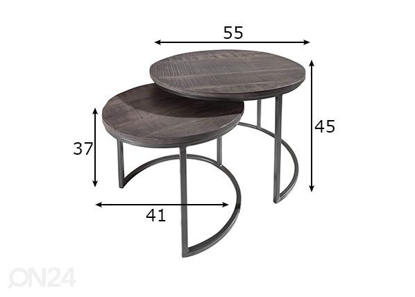 Sarjapöytä Elements mitat