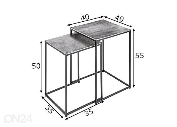 Sarjapöytä Elements mitat