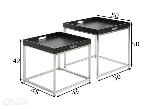 Sarjapöytä / tarjoilupöydät Elements, 2 kpl mitat