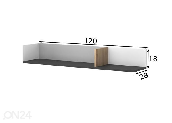 Seinähylly 120 cm mitat