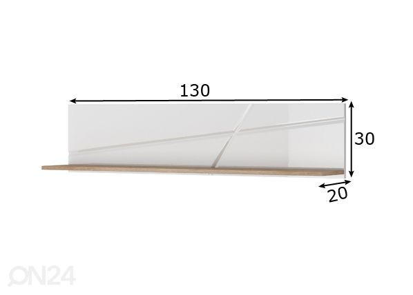 Seinähylly 130 cm mitat