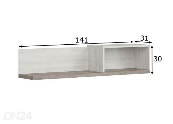 Seinähylly 141 cm mitat