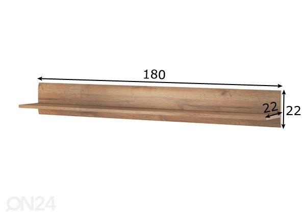 Seinähylly 180 cm mitat