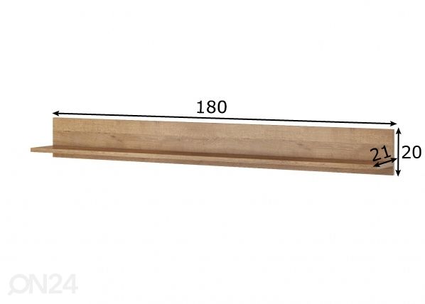 Seinähylly 180 cm mitat