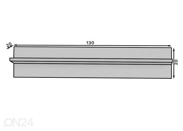 Seinähylly Cely 130 cm mitat