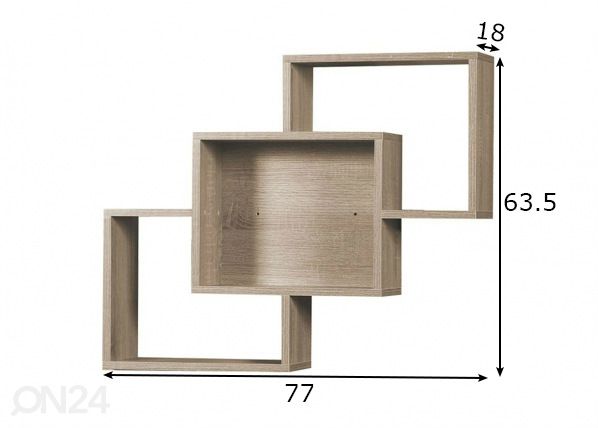 Seinähylly Laila 77 cm mitat