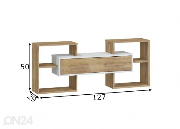 Seinähylly Macroom 127 cm mitat