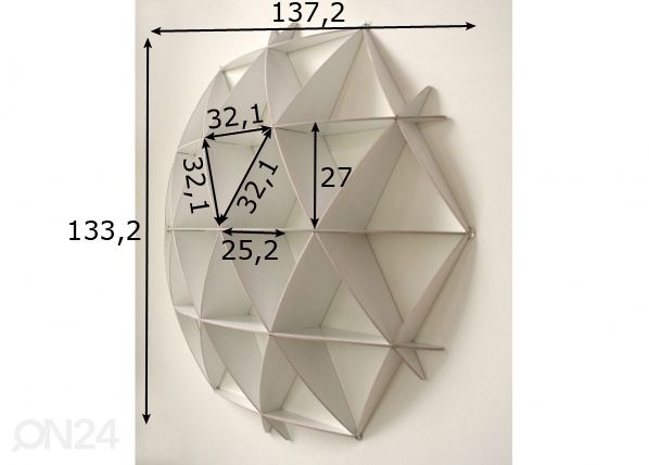 Seinähylly Medium Comb 133,2x137,2 cm mitat