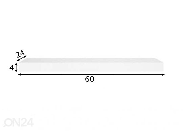 Seinähylly Shelvy, valkoinen 60 cm mitat