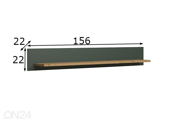 Seinähylly Stanton 156 cm mitat