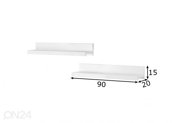 Seinähyllyt 2 kpl mitat