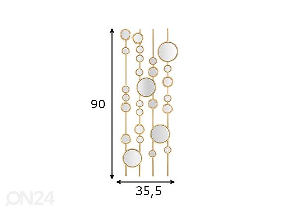 Seinäkoriste Small Mirrors 35,5x90 cm mitat