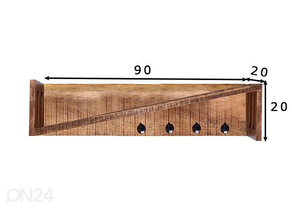 Seinänaulakko 55x105 cm mitat