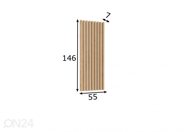Seinäpaneeli listoilla mitat