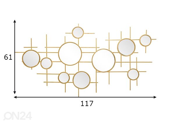 Seinäpeili Gloxy Gloxy 61x117 cm, kulta mitat