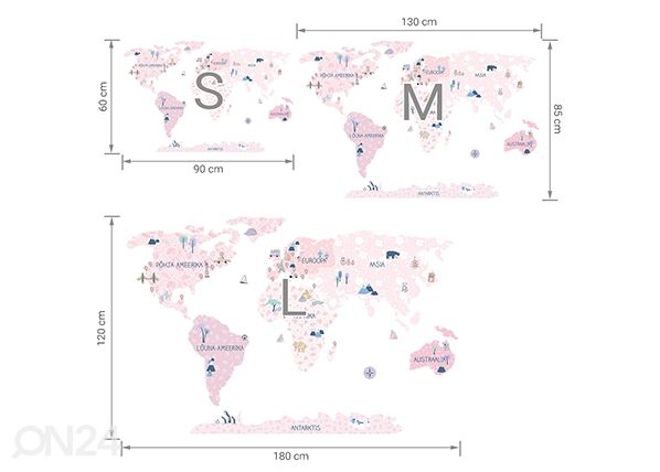 Seinätarrat Maailmankartta L viron kielellä, spring flower mitat