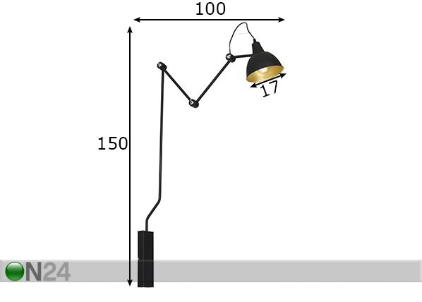 Seinävalaisin Bibi, 17 cm mitat