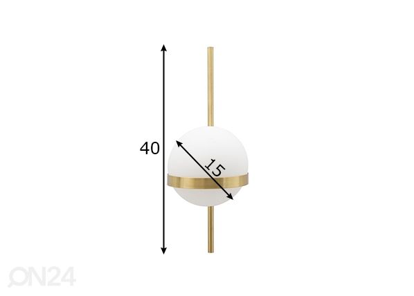 Seinävalaisin Glamy Circle, kulta / valkoinen mitat