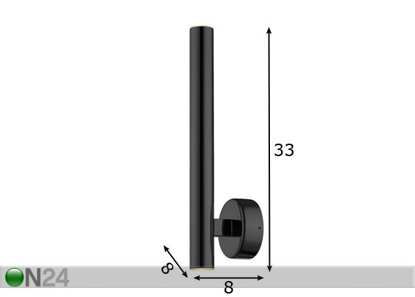 Seinävalaisin Loya Black-II LED mitat