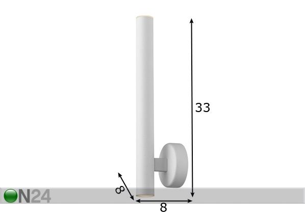 Seinävalaisin Loya White-II LED mitat