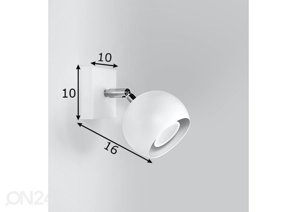 Seinävalaisin Oculare, valkoinen mitat