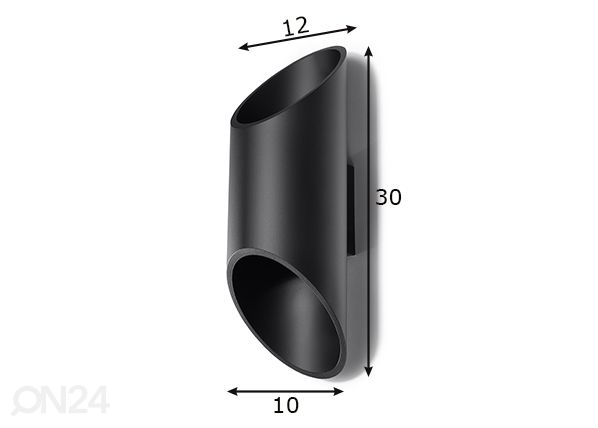 Seinävalaisin Penne 30 cm, musta mitat