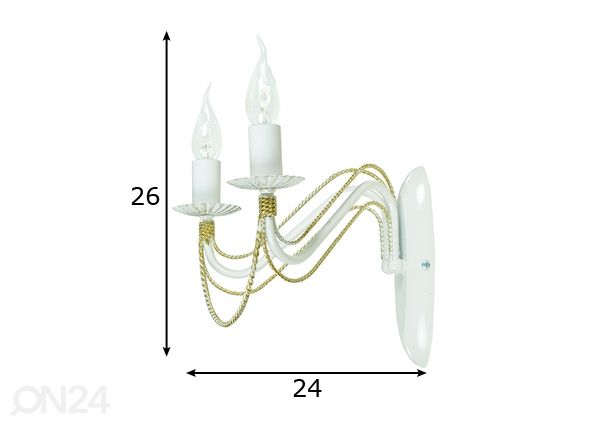 Seinävalaisin Tori White mitat