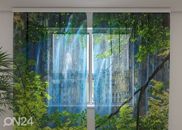 Sifonki-kuvaverho WATERFALL BEHIND THE WINDOW 240x220 cm