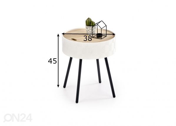 Sivupöytä Ø 38 cm mitat