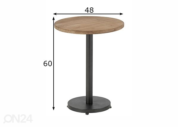Sivupöytä Bar Ø 48 cm mitat