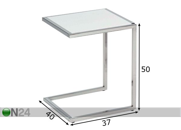 Sivupöytä CAVA-2, valkoinen mitat