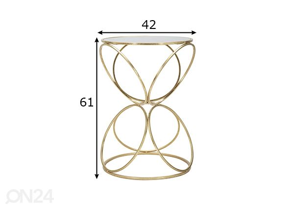 Sivupöytä Circly Ø42 cm, kulta mitat