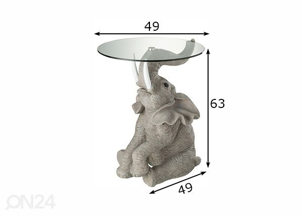 Sivupöytä Elephant Ø 49 cm mitat
