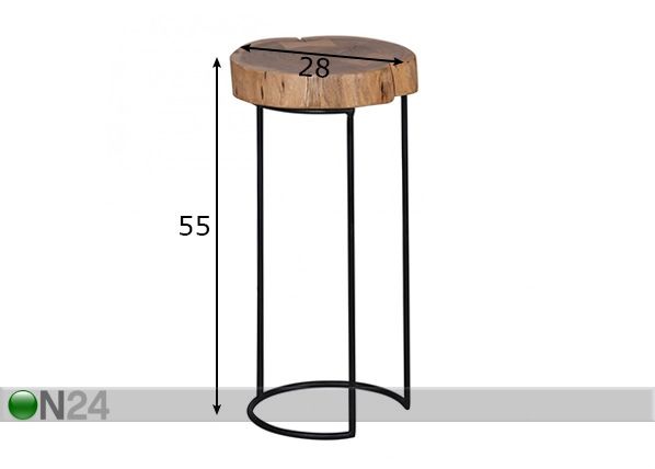 Sivupöytä / kukkapöytä Akola Ø 28xh55 cm mitat