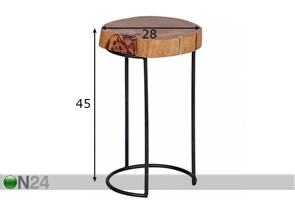 Sivupöytä / kukkateline Akola Ø 28xh45 cm mitat