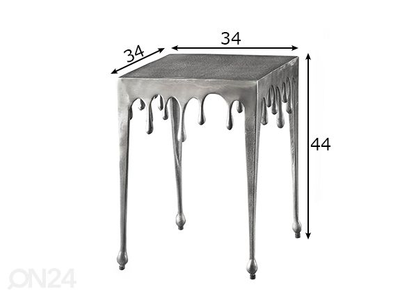 Sivupöytä Liquid Line 34x34xh44 cm mitat