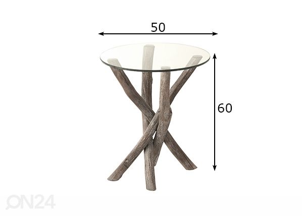 Sivupöytä Rama Ø 50 cm mitat