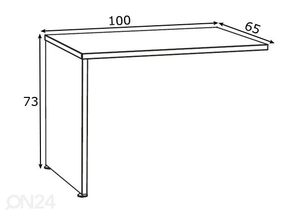 Sivupöytä Turbo mitat