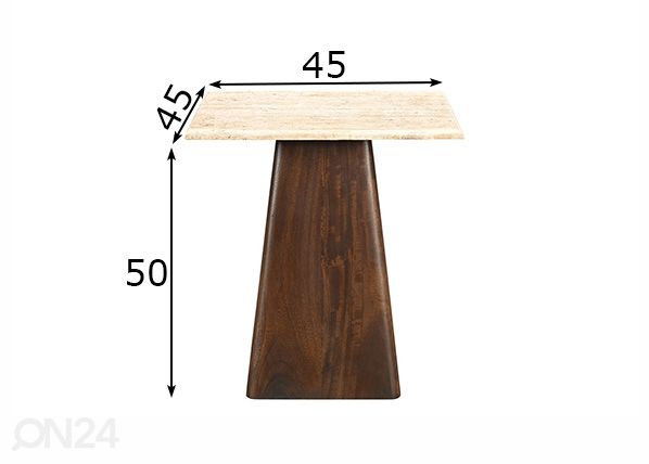 Sivupöytä Valentino 45x45 cm mitat