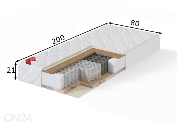 Sleepwell joustinpatja RED ORTHOPEDIC 80x200 cm mitat