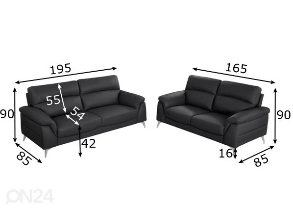 Sohvakalusto Manhattan 2+3 mitat