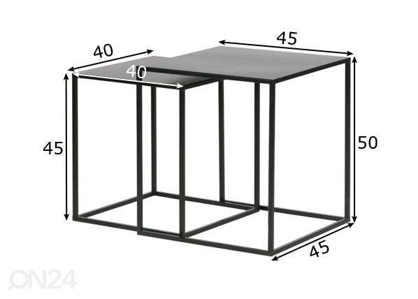 Sohvapöydät (2 kpl) mitat