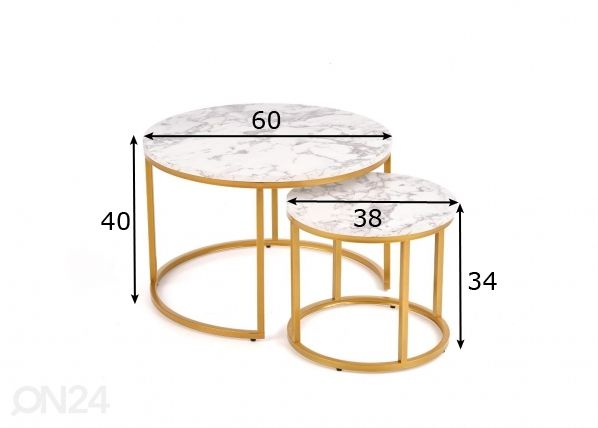 Sohvapöydät 2 kpl mitat